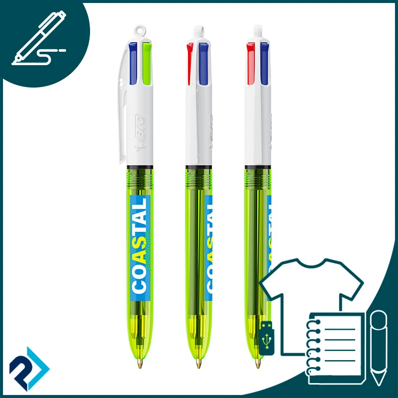 BIC 4 Colours Fluo Penna a sfera