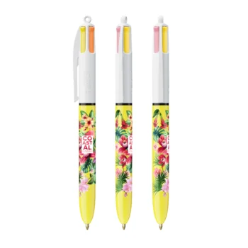 Penna BIC 4 Colours Sun fusto bianco giallo