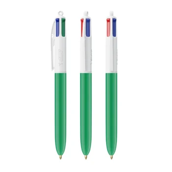 Penna BIC 4 Colours fusto bianco verde