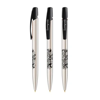 Penna BIC Media Clic Shine fusto argento