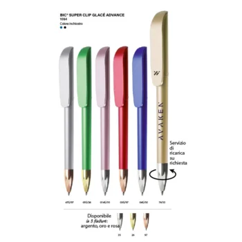 Penna BIC Super Clip Glacé Advance colori disponibili