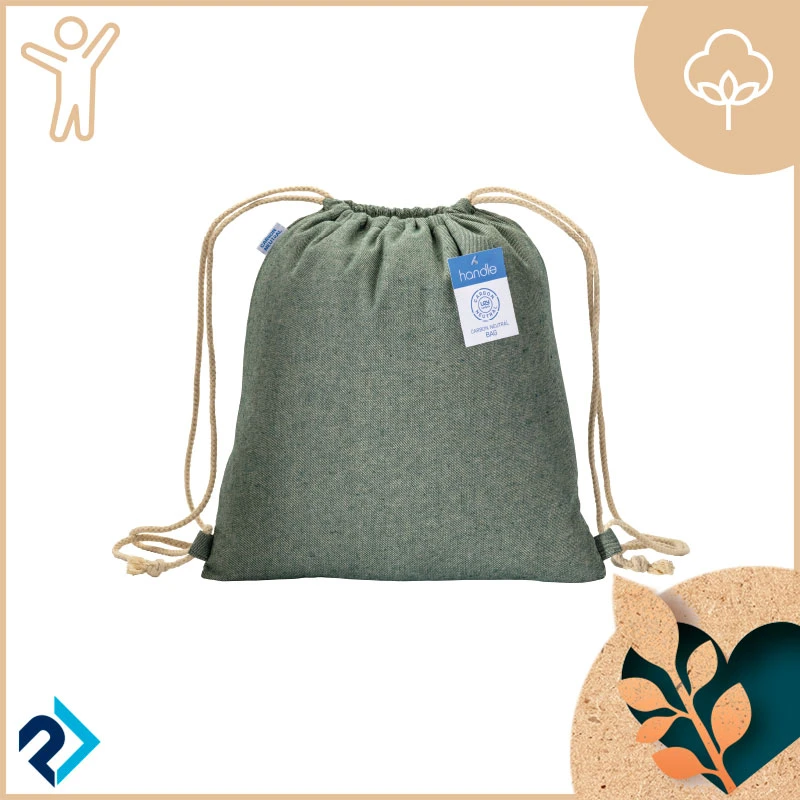 Zainetto carbon neutral in cotone riciclato effetto melange