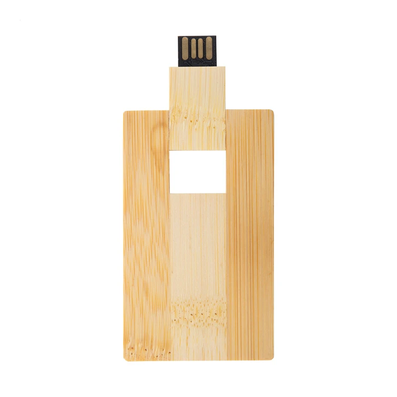 CHIAVETTA USB CARTA DI CREDITO IN BAMBOO img1