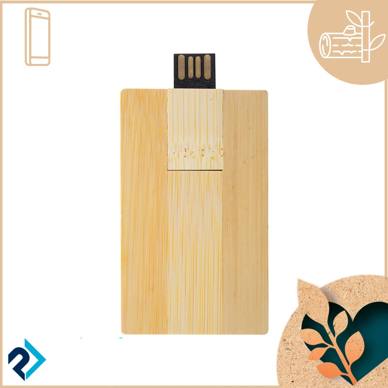 CHIAVETTA USB CARTA DI CREDITO IN BAMBOO