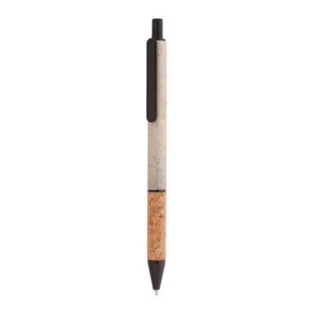 Penna Corgy in paglia di grano e sughero colore nero e naturale