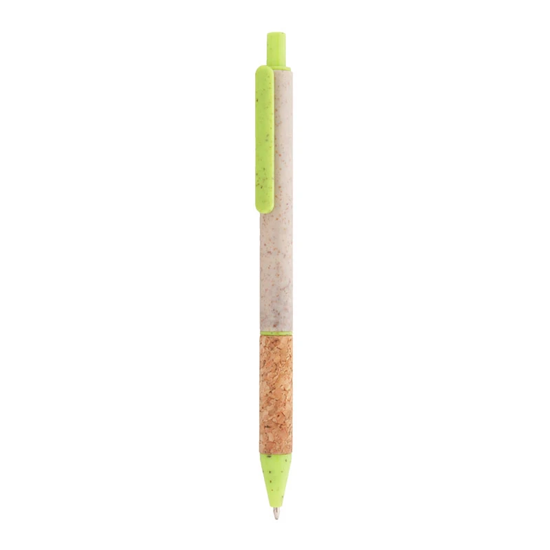 Penna Corgy in paglia di grano e sughero colore verde e naturale