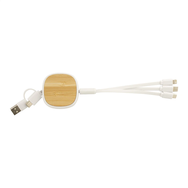cavo USB telescopico in ABS riciclato e bamboo img4