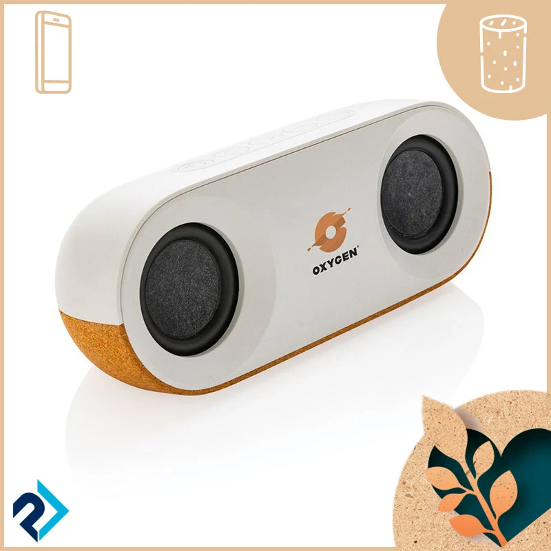 speaker in sughero e abs riciclato