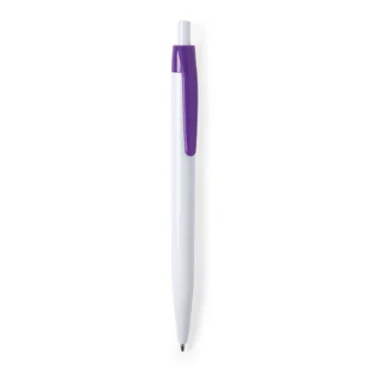 Penna a sfera Kific clip viola scuro