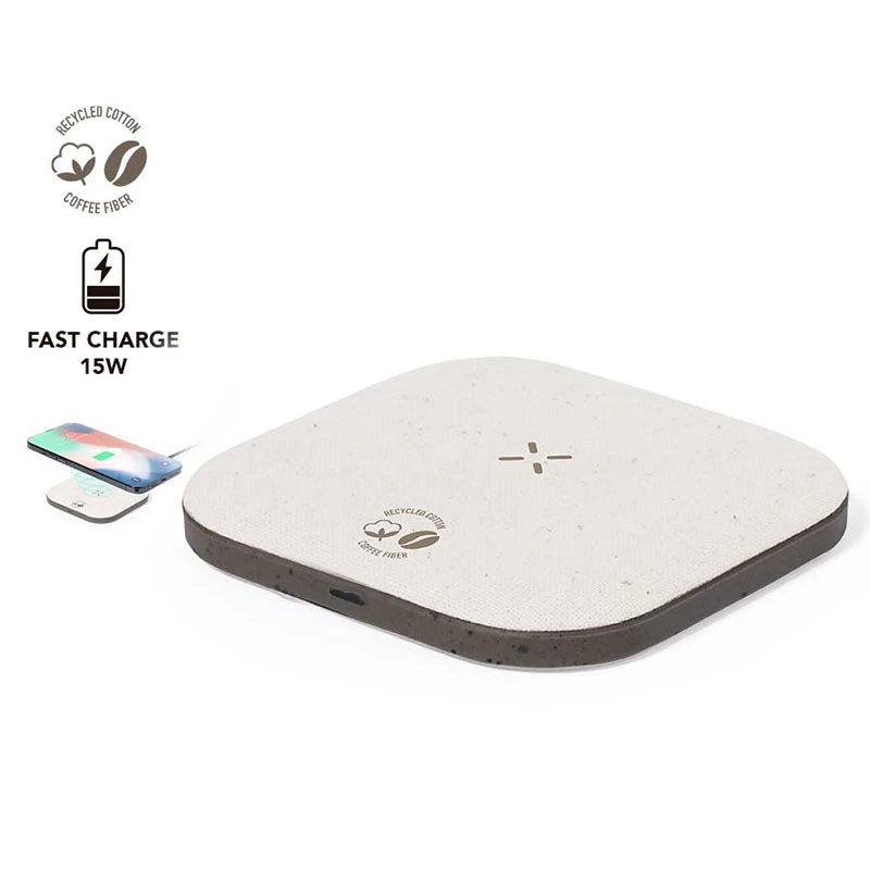 caricatore wireless in fibra di caffè e cotone riciclato img1