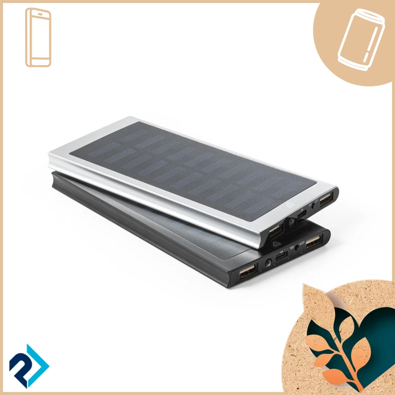 power bank solare in alluminio riciclato 100%