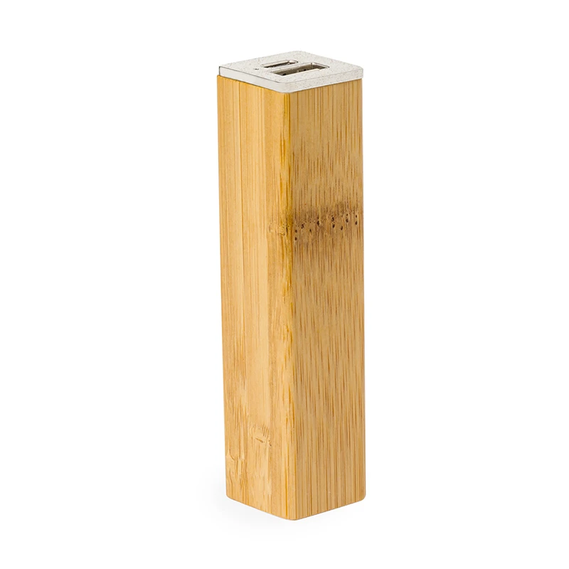 power bank in bamboo e paglia di grano
