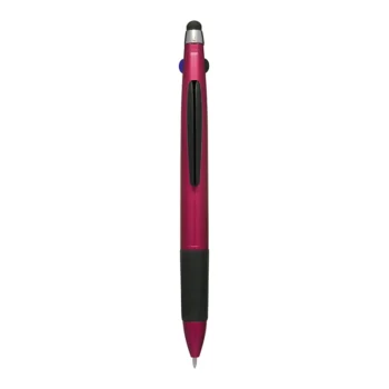 Penna a sfera touch 3 colori fusto rosso