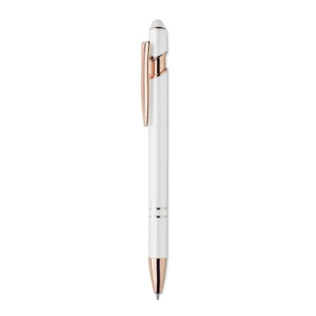 Penna in alluminio riciclato Scribble fusto bianco