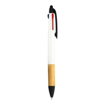 Penna a scatto con 3 refill fusto bianco