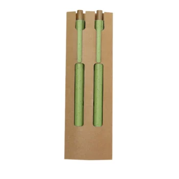 Set penna e matita eterne in fibra di grano fusto verde